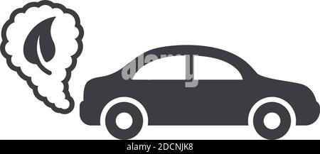 Fuel economy automobiles car with exhaust cloud eco icon vector illustration Stock Vector