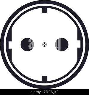 Electricity outlet socket european standard vector illustration icon Stock Vector