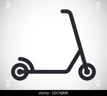 Simple kick scooter symbol grey vector illustration icon Stock Vector