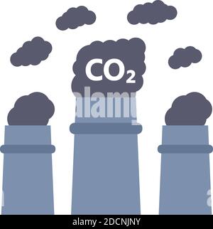 Industry chimneys with pollution CO2 clouds icon or symbol vector illustration Stock Vector