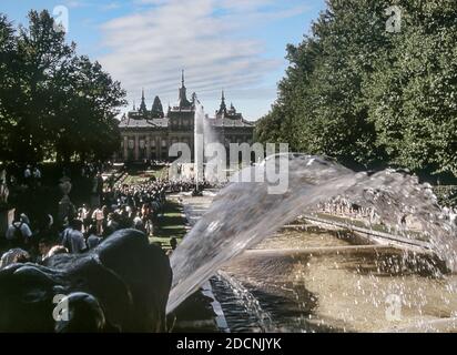 Analogue scanned photo of the fountains of the Royal Palace of La Granja de San Ildefonso in the town of Segovia, Castile and Leon, Spain, Europe Stock Photo