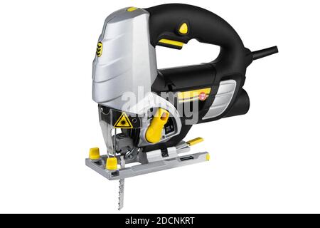 A power saw on a white background. Stock Photo