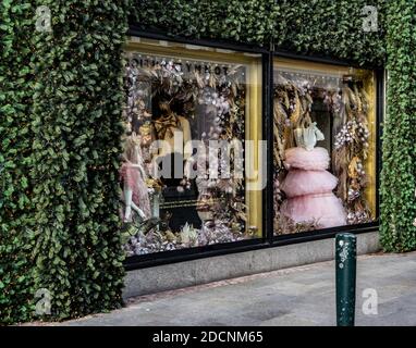 The Christmas window in Brown Thomas in Dublin, Ireland. This year’s theme is “Dreaming Of” depicting a world of make believe and fantasy. Stock Photo