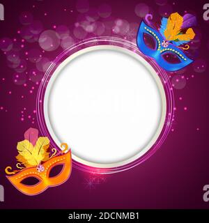 Abstract Beauty Merry Christmas and New Year Party Background with Masquerade Carnival Mask. illustration Stock Photo