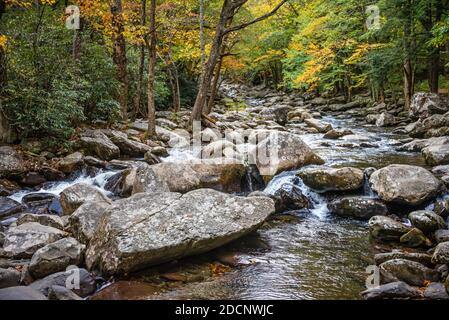 Little Pigeon River at the Chimneys Picnic Area in great Smoky Mountains National Park near Gatlinburg, Tennessee. (USA) Stock Photo