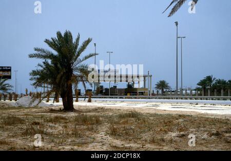 Bahrain King Fahd Causeway Toll Booths Between Saudi & Bahrain Stock Photo