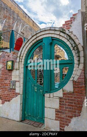 Texas, Waco, Austin Ave. District, decorative door Stock Photo