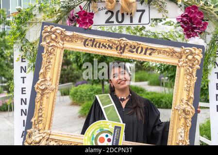 Toronto, Canada, graduation at Centennial College. Real life scene Stock Photo