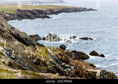 Waves hitting the rugged coast - Avalon peninsula, Newfoundland, Canada. Scenes from Avalon peninsula, Newfoundland Stock Photo