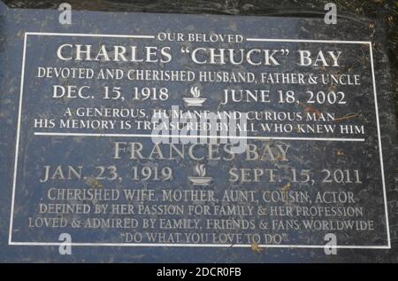 Los Angeles, California, USA 17th November 2020 A general view of  atmosphere of actress Frances Bay's Grave at Mount Sinai Cemetery Hollywood  Hills on November 17, 2020 in Los Angeles, California, USA.