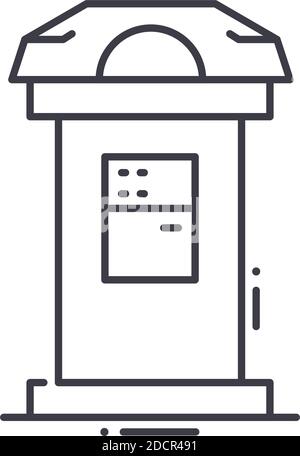 Phone booth icon, linear isolated illustration, thin line vector, web design sign, outline concept symbol with editable stroke on white background. Stock Vector