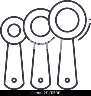 Measuring spoons icon, linear isolated illustration, thin line vector, web design sign, outline concept symbol with editable stroke on white Stock Vector
