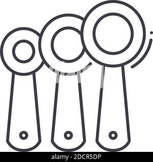 Measuring spoons icon, linear isolated illustration, thin line vector, web design sign, outline concept symbol with editable stroke on white Stock Vector