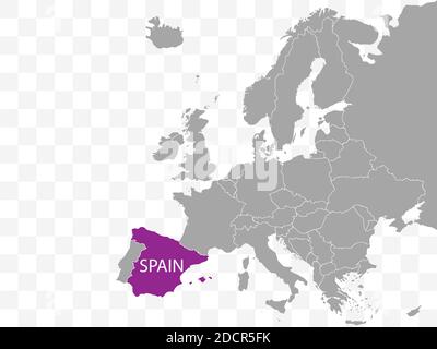 Spain on Europe map vector. Vector illustration. Stock Vector