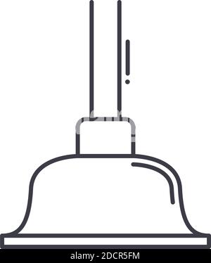 Plunger icon, linear isolated illustration, thin line vector, web design sign, outline concept symbol with editable stroke on white background. Stock Vector