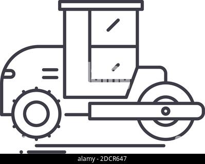 Pneumatic tyred rollers icon, linear isolated illustration, thin line vector, web design sign, outline concept symbol with editable stroke on white Stock Vector