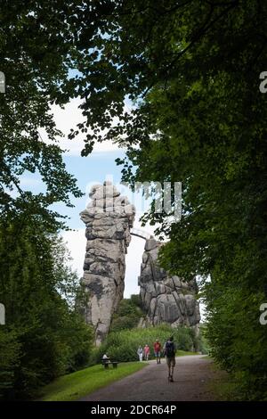 Externsteine in Teutoburg Forest, Germany Stock Photo