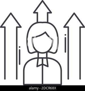 Personal motivation icon, linear isolated illustration, thin line vector, web design sign, outline concept symbol with editable stroke on white Stock Vector