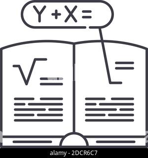 Mathematics icon, linear isolated illustration, thin line vector, web design sign, outline concept symbol with editable stroke on white background. Stock Vector