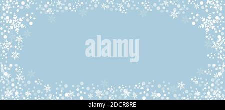 Abstract winter background. Blue color and snowflakes. Stock Vector