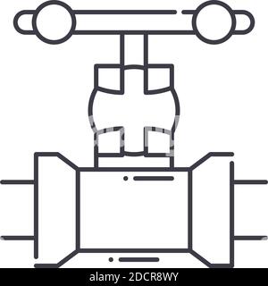 Pipeline valves icon, linear isolated illustration, thin line vector, web design sign, outline concept symbol with editable stroke on white background Stock Vector