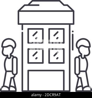 People isolation icon, linear isolated illustration, thin line vector, web design sign, outline concept symbol with editable stroke on white Stock Vector