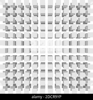 Grid, mesh of 3D spatial, stacked tier squares, Cubes – Stock vector illustration, Clip-art graphics Stock Vector