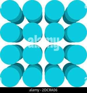 Grid, mesh of 3D spatial, stacked tier circles – Stock vector illustration, Clip-art graphics Stock Vector