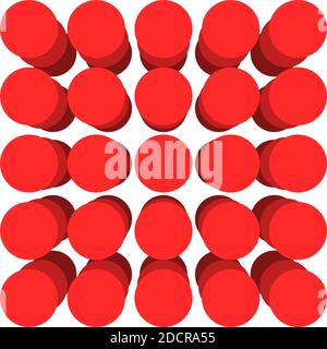 Grid, mesh of 3D spatial, stacked tier circles – Stock vector illustration, Clip-art graphics Stock Vector