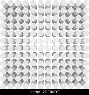 Grid, mesh of 3D spatial, stacked tier circles – Stock vector illustration, Clip-art graphics Stock Vector