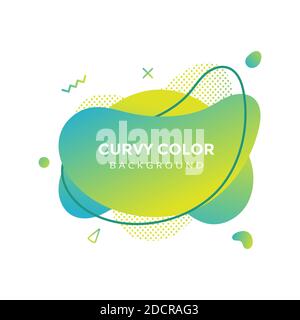 Modern liquid abstract element graphic gradient flat style design fluid vector. Stock Vector