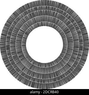 Geometric circle element. Circular stonework, masonry stone circles. Abstract top view well – Stock vector illustration, Clip art graphics Stock Vector