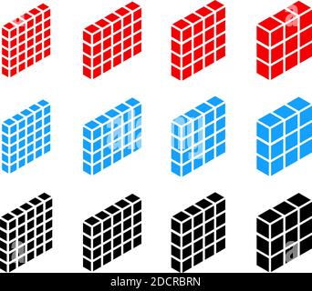 3d isometric Wall, Firewall icon, symbol or logo. Guard, shield, protection concepts icon – Stock vector illustration, Clip art graphics Stock Vector