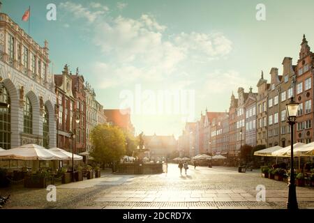 Gdansk, Poland - October 05, 2020: Cityscape panorama of old town of Gdansk city, Poland Stock Photo