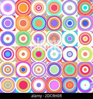 Seamless pattern, Concentric, radial, radiating Circles, Rings, Lines. Ripple, radiate Spiral effect circles - Royalty free stock vector illustration, Stock Vector