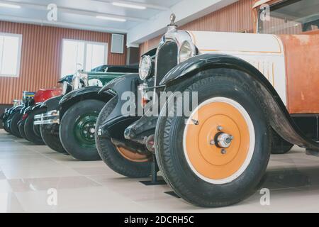 Chelyabinsk, Russia - March 10, 2016: Museum of classic retro cars of the early XX century Stock Photo