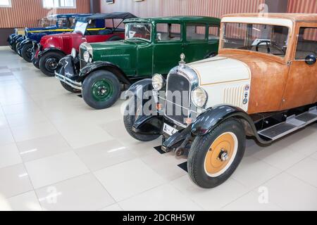 Chelyabinsk, Russia - March 10, 2016: Museum of classic retro cars of the early XX century Stock Photo