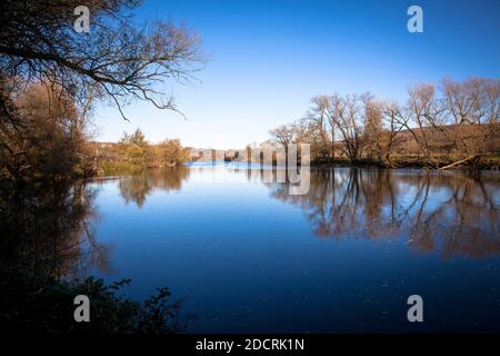 the river Ruhr near Wetter-Wengern, Ruhr Area, North Rhine-Westphalia, Germany.  die Ruhr bei Wetter-Wengern, Ruhrgebiet, Nordrhein-Westfalen, Deutsch Stock Photo