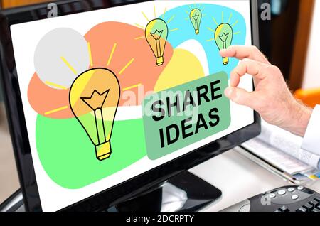 Share ideas concept shown on a computer screen Stock Photo