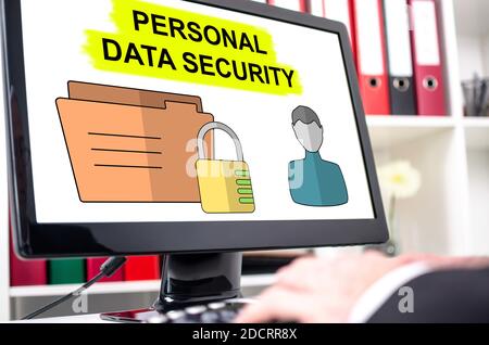 Personal data security concept shown on a computer screen Stock Photo