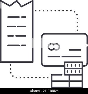 Payment slip icon, linear isolated illustration, thin line vector, web design sign, outline concept symbol with editable stroke on white background. Stock Vector