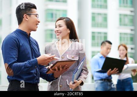 Business people with tablet computer Stock Photo