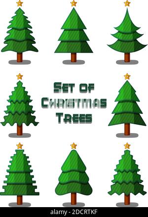 Christmas Trees Set Stock Vector