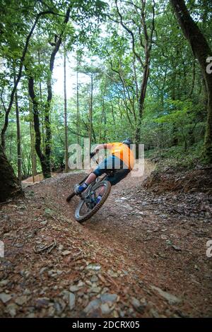 Kernow Bike Park Opening 2020 Cornwall MTB Mountain Biking Stock Photo