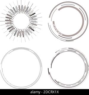 Geometric HUD, sc-fi GUI, UI circular elements. Geometric circle vector – Stock vector illustration, Clip art graphic Stock Vector