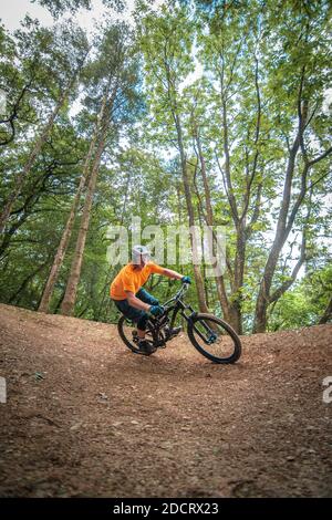 Kernow Bike Park Opening 2020 Cornwall MTB Mountain Biking Stock Photo