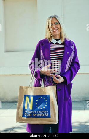 GREAT BRITAIN / England / London / pro-european and anti-brexit female protester. Stock Photo