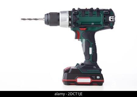 Cordless screwdriver isolated on a white background Stock Photo