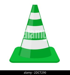 Traffic cone green and white on a transparent background. eps 10 Stock Vector