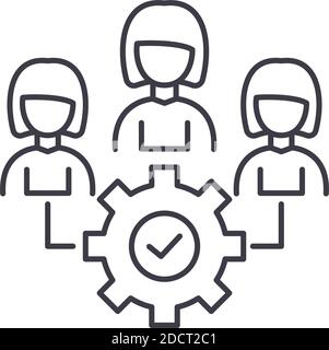 People management concept icon, linear isolated illustration, thin line vector, web design sign, outline concept symbol with editable stroke on white Stock Vector
